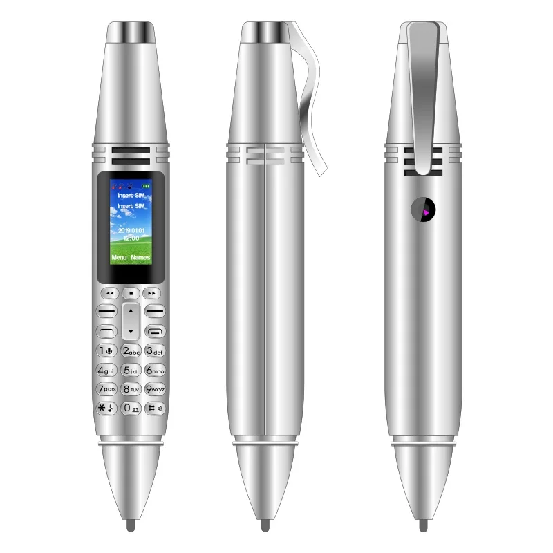 UNIWA AK007 2G GSM Mini telefon w kształcie pióra 0,96 "podwójne SIM telefon komórkowy Dialer magiczny głos MP3 FM dyktafon telefon komórkowy na sprzedaż — zdjęcie produktu 9