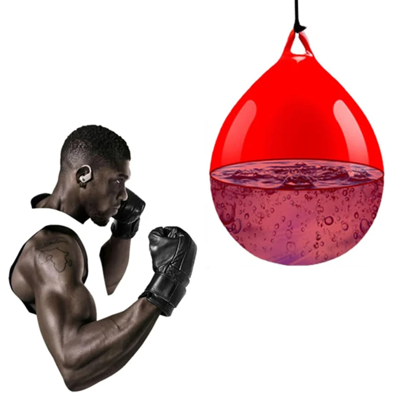 Heavy Water Sandbag Punching Bags Speed Ball Aqua Boxing Pear Boxing Balls Water Bag w/ Water Injector Hook Sling Hanging Boxing