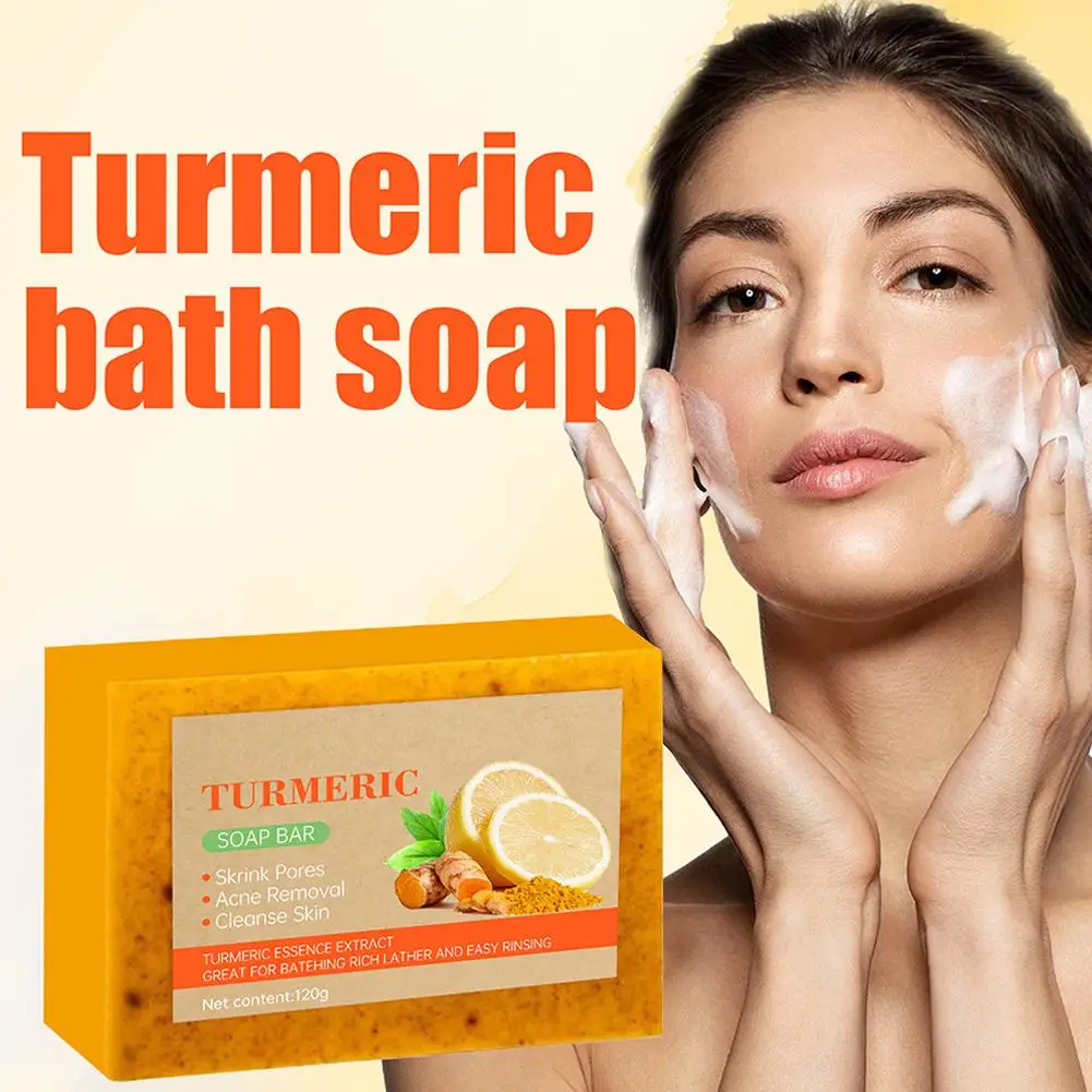 100g Lemon Turmeric Kojic Acid Soap Natural Brightening Improves Dull Skin Gentle Clean Oil Control Face Skin Care