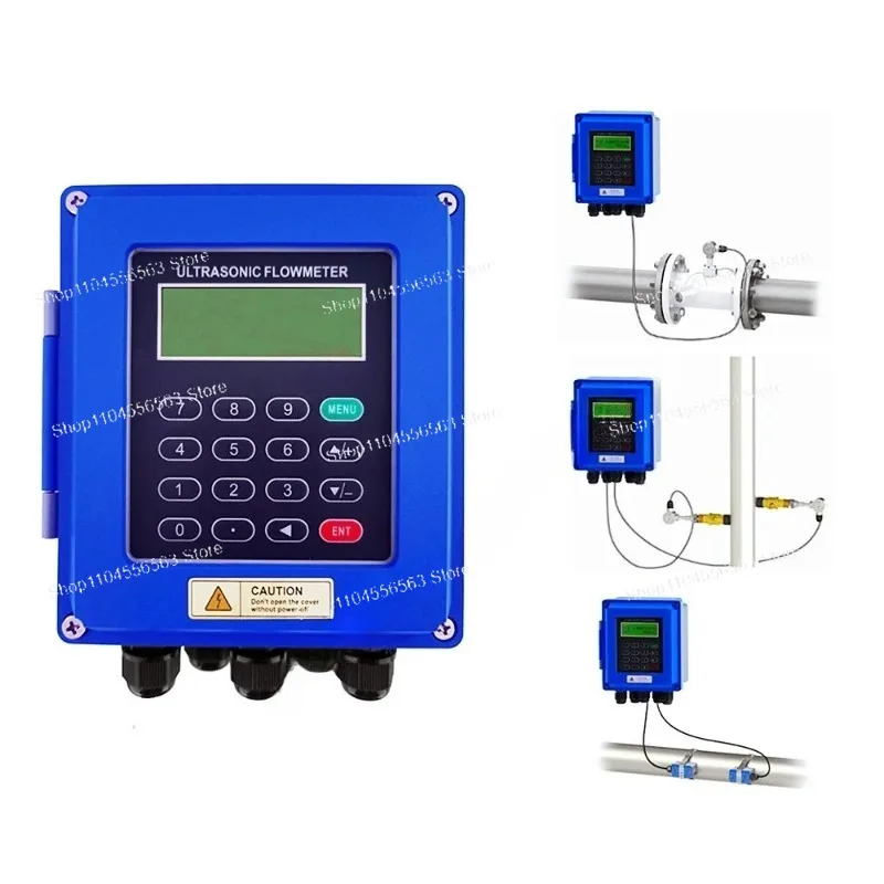 TUF-2000B Wall Mounted Ultrasonic Flow Meter DN15-6000mm Modbus RS485 4-20mA for Water Wastewater