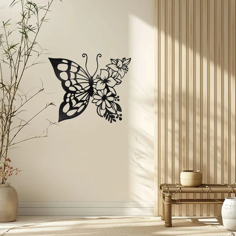 Metal Wall Art Elegant Butterfly Metal Wall Decor Modern Metal Wall Silhouette Easy Iron ,Wall decoration,Wall Sticker, Artwork