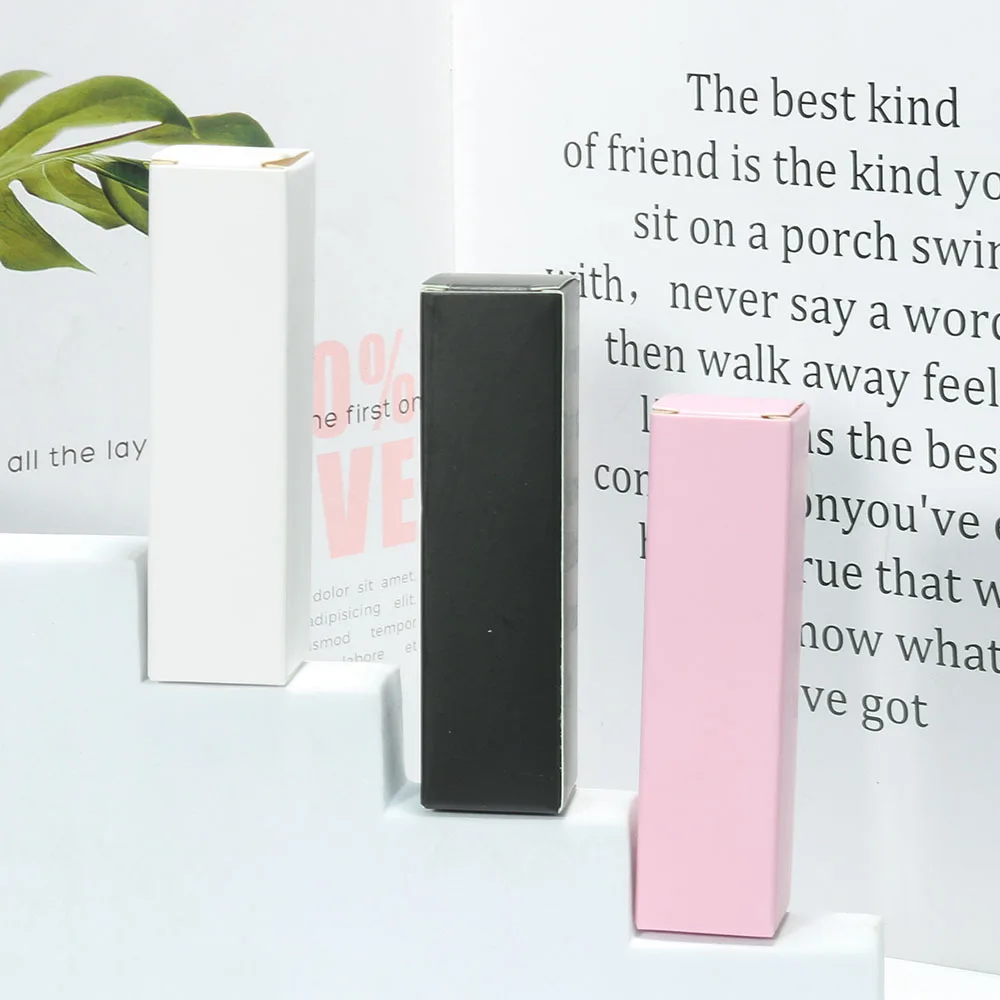Leere Lipgloss-Box, Papierverpackung, 50 Stück, 95 mm x 25 mm, Private Label-Kraftpapierboxen, individuelles Logo, Großhandel, Großpackung für Unternehmen