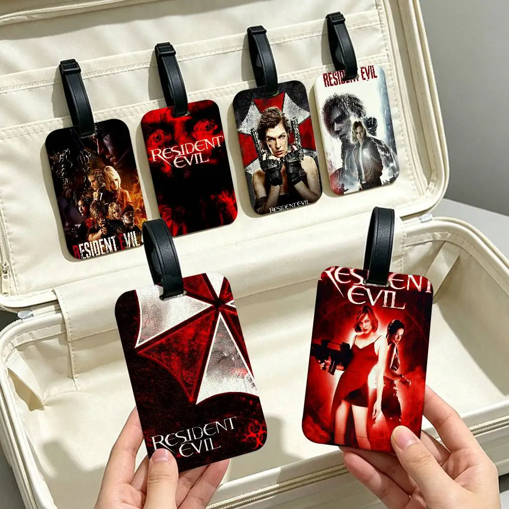 R-Resident Evil GAME Universal PVC Luggage Tag Anti lost With Information Card Suitcase Backpack Identification Label