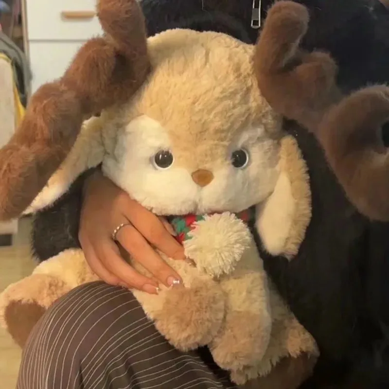 Cute Christmas Elk Dragon Plush Toys Soft Stuffed Animals Doll Fluffy Pillow Home Decor Great Birthday Gifts for Adults and Kids