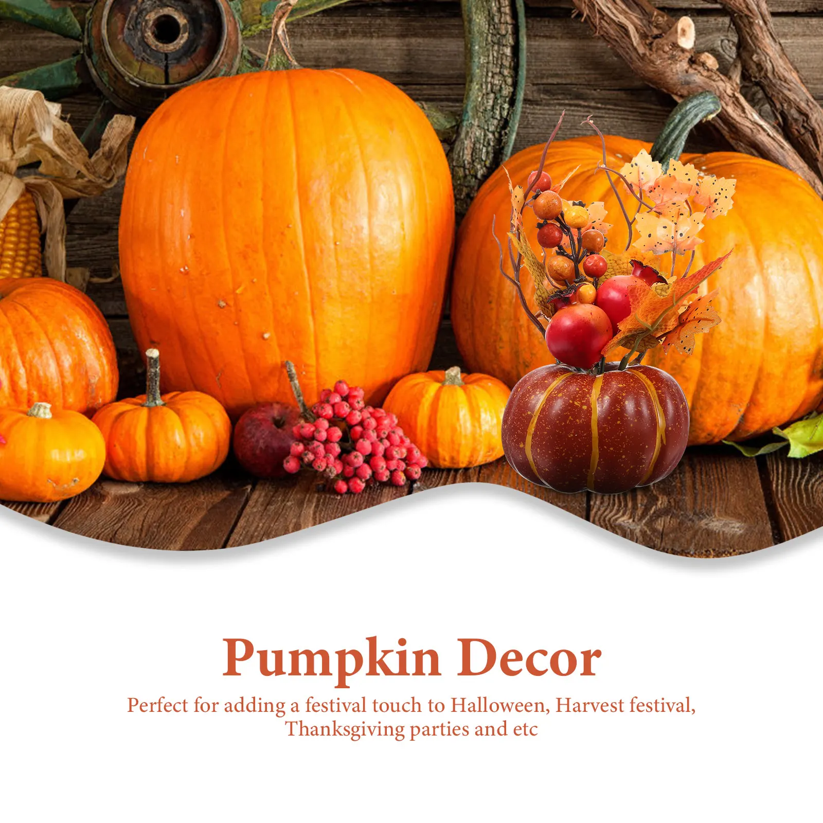 Artificial Pumpkin Maple Leaf Autumn Decorative Thanksgiving Harvest Festival Tabletop Decor Fall Party Supplies Autumn
