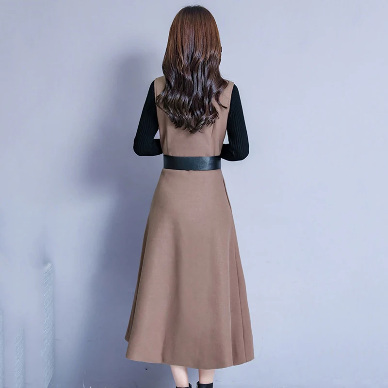 Women's Casual Suit Dress Autumn Winter 2023 New Woolen Two-Piece Female Elegant Thicken Fashion Slim Sweater+Dress