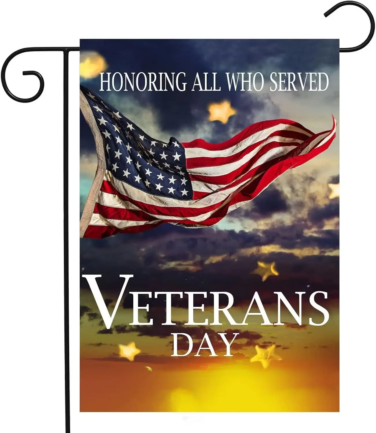 Veteran's Day Honoring All Who Served USA National Flag Star Sky Garden Yard Flag 12