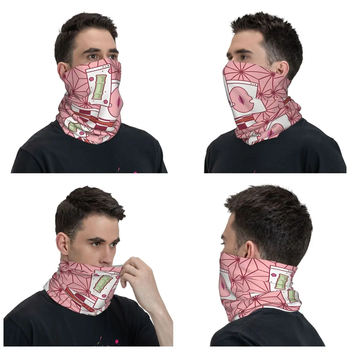 Demons Nezuko Kamado Bandana Neck Cover Printed Slayers Print K-Kimetsu Anime Balaclavas Wrap Scarf Unisex Adult Windproof