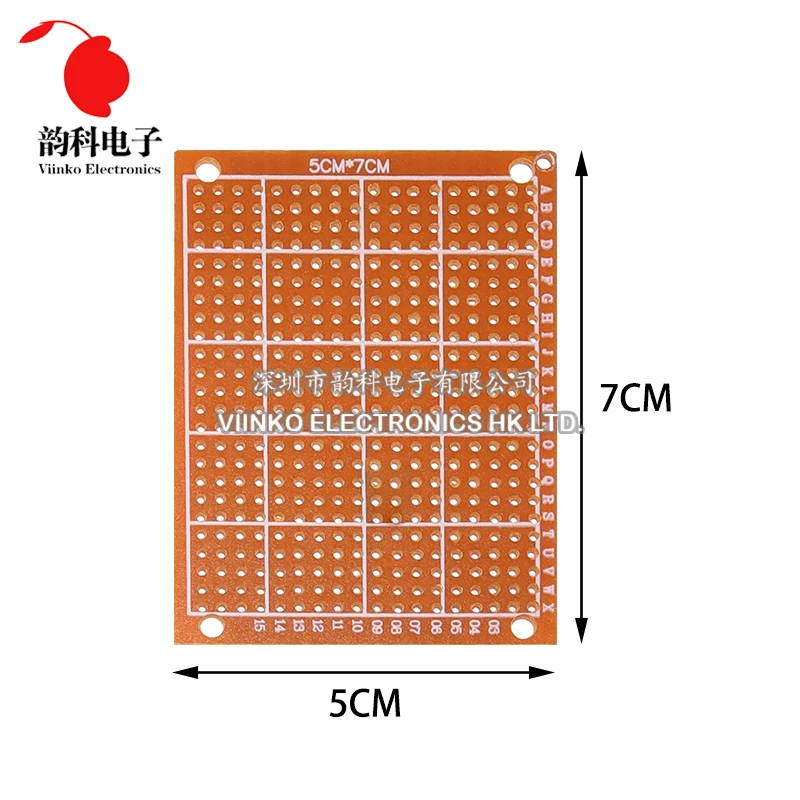 5x7CM 10PCS 5*7CM PCB Breadboard Protoboard Single-Sided Universal Printed Circuit Boards 1.2MM Thick DIY Set Yellow