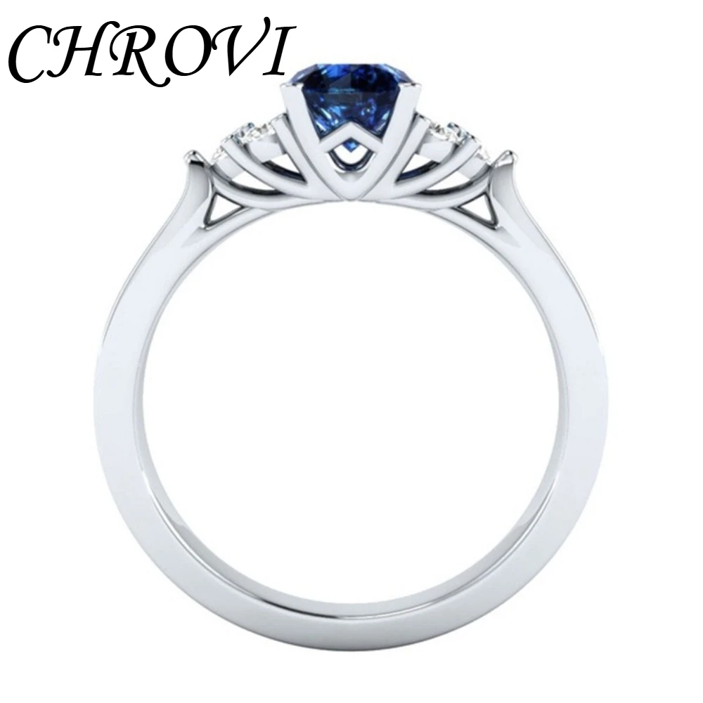 Exquisiter 925 Sterling Silber Neues Produkt Saphir- und Zirkonia-Ring - Prinzessinnen-Verlobungsring – Detail 6
