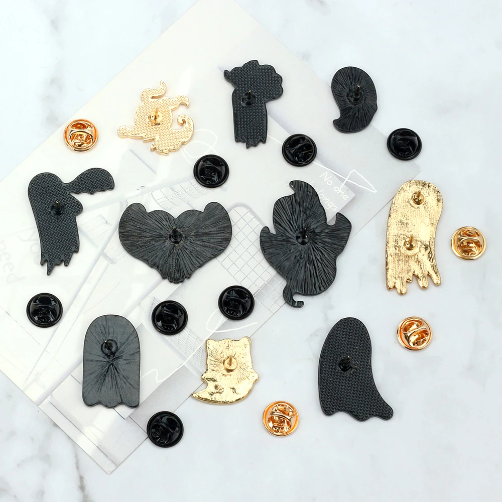 10 Styles Cartoon Spooky Ghost Brooches Punk Funny Cute Lapel Pins Halloween Bag Enamel Badges Gifts for Friends Fashion Jewelry image 3