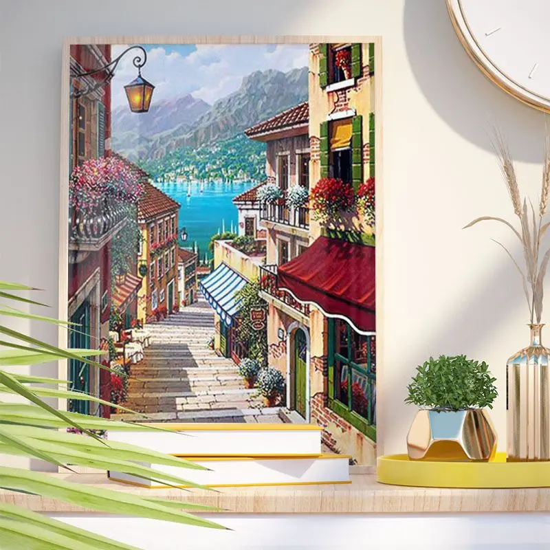 GATYZTORY Coloring By Numbers City Landscape Drawing On Canvas HandPainted Art Gift DIY Painting By Numbers Kits Home Decor