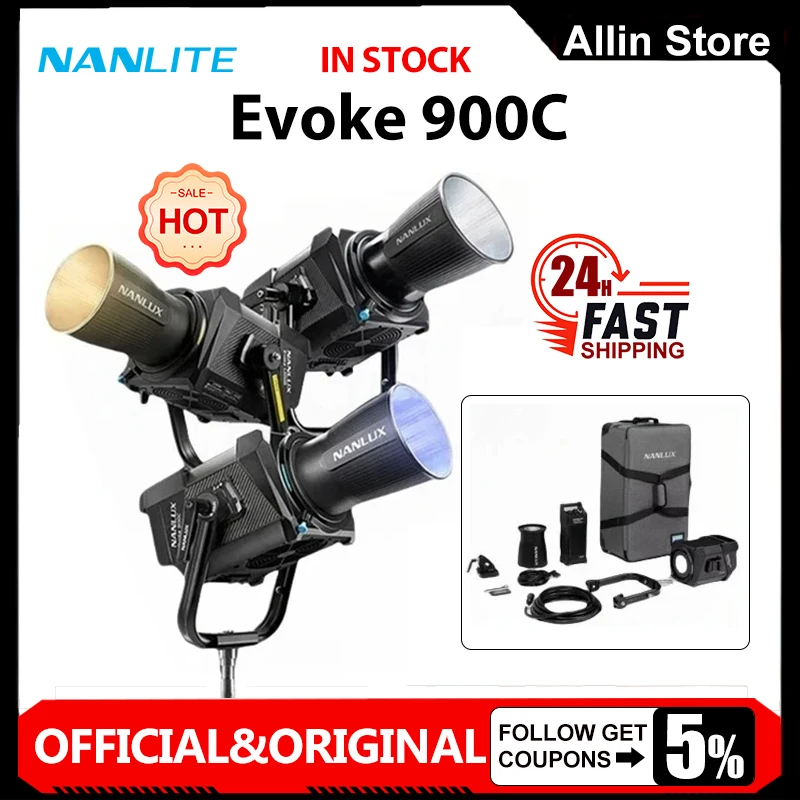 .Nanlite Evoke 900C RGB Full Color Photography Video Light 1800K-20000K Waterproof Outdoor Video Micro Film Shooting wireless