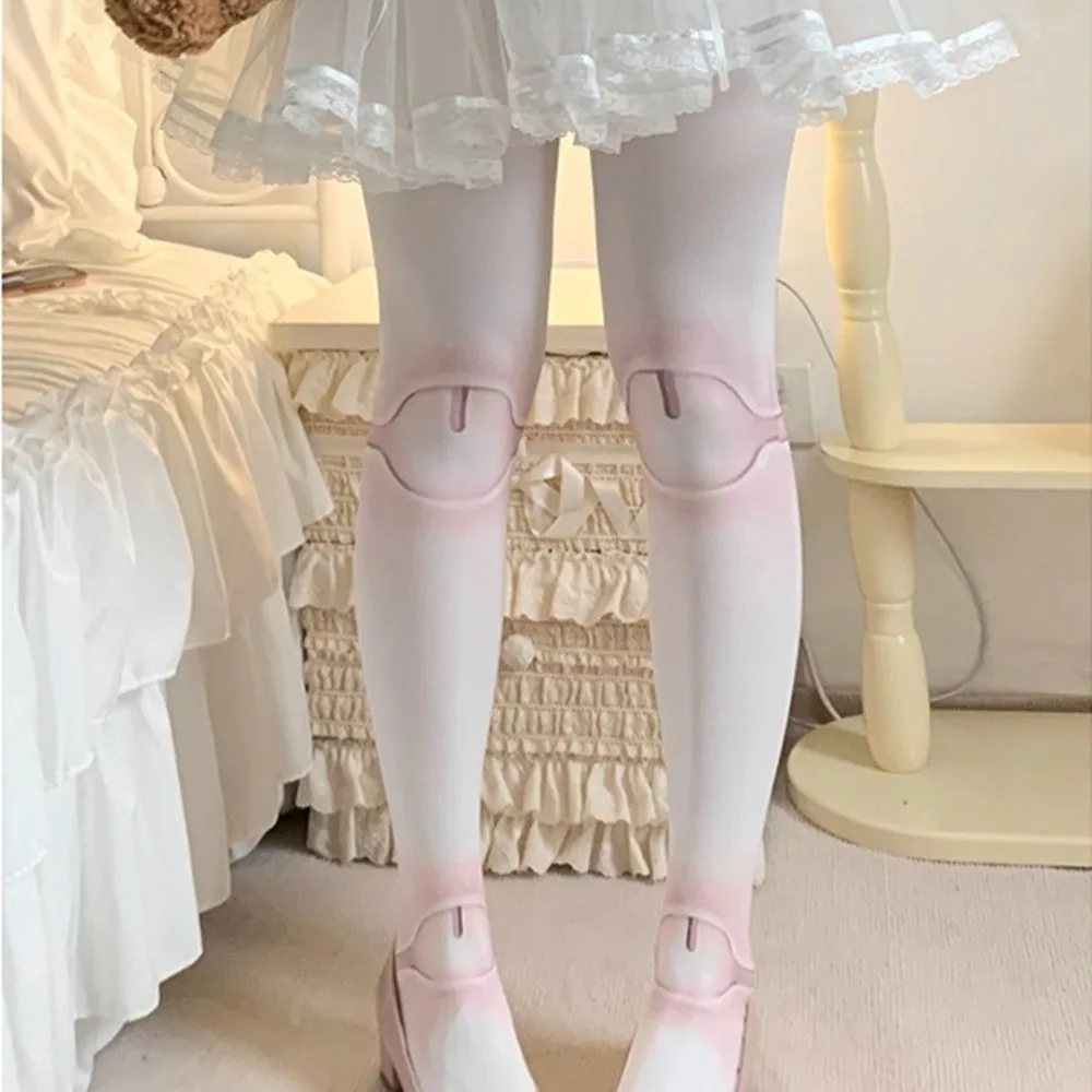 Medias de estilo Lolita para mujer, con estampado de muñecas articuladas, diseño dulce, ideales para cosplay, medias hasta la rodilla o el tobillo, con motivos góticos, ropa de mujer.