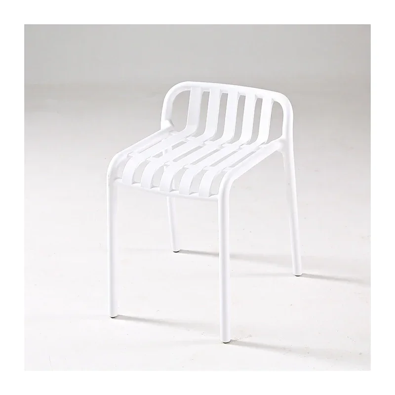 Modern minimalist luxury Nordic dining chair living room bathroom thickened plastic stool stackable high stool