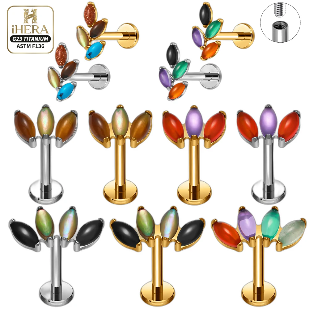 

G23 Titanium Melting Heart Shape Flat Back Ear Piercing Wholesale 16G Labrets Bulk Lip Studs Conch Piercing Helix Earring