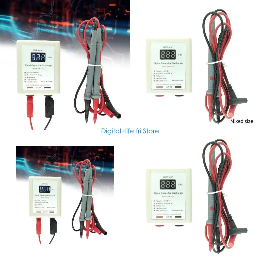 

E06D DC800V LED Digital Capacitor Discharger Electrician Voltage Discharging Tool Quick Discharge Electronic Repair Accessory