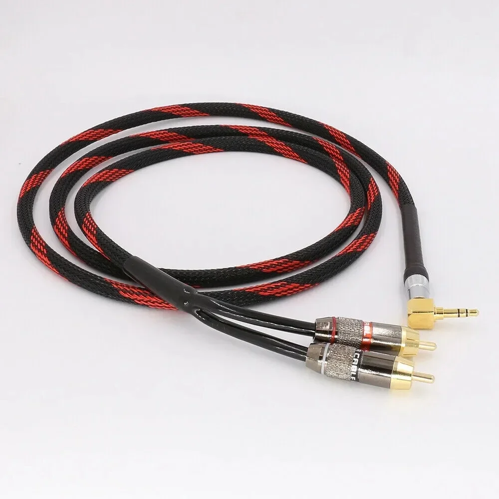 hifi rca cable Audio signal wire JACK plug 3.5mm one to two RCA Interface hifi amp audio