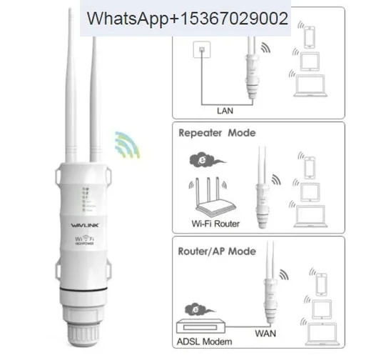 WAVLINK AC600 Wireless WIFI Repeater High Power Outdoor WIFI Router/Access Point/CPE Dual Dand 2.4G/5Ghz 12dBi Antenna POE