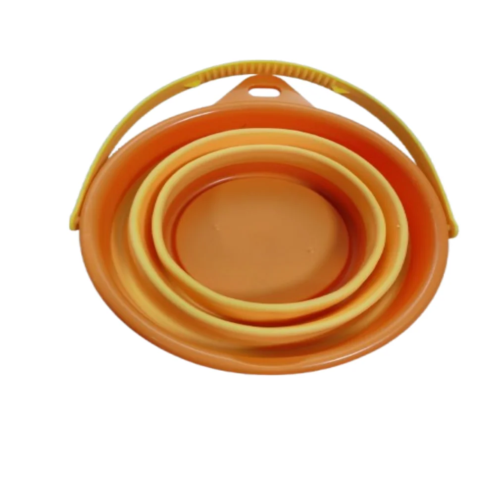 Portable Beach Folding Buckets Retractable Round Sandbox Bucket Multifunctional Plastic Beach Collapsible Bucket Outdoor