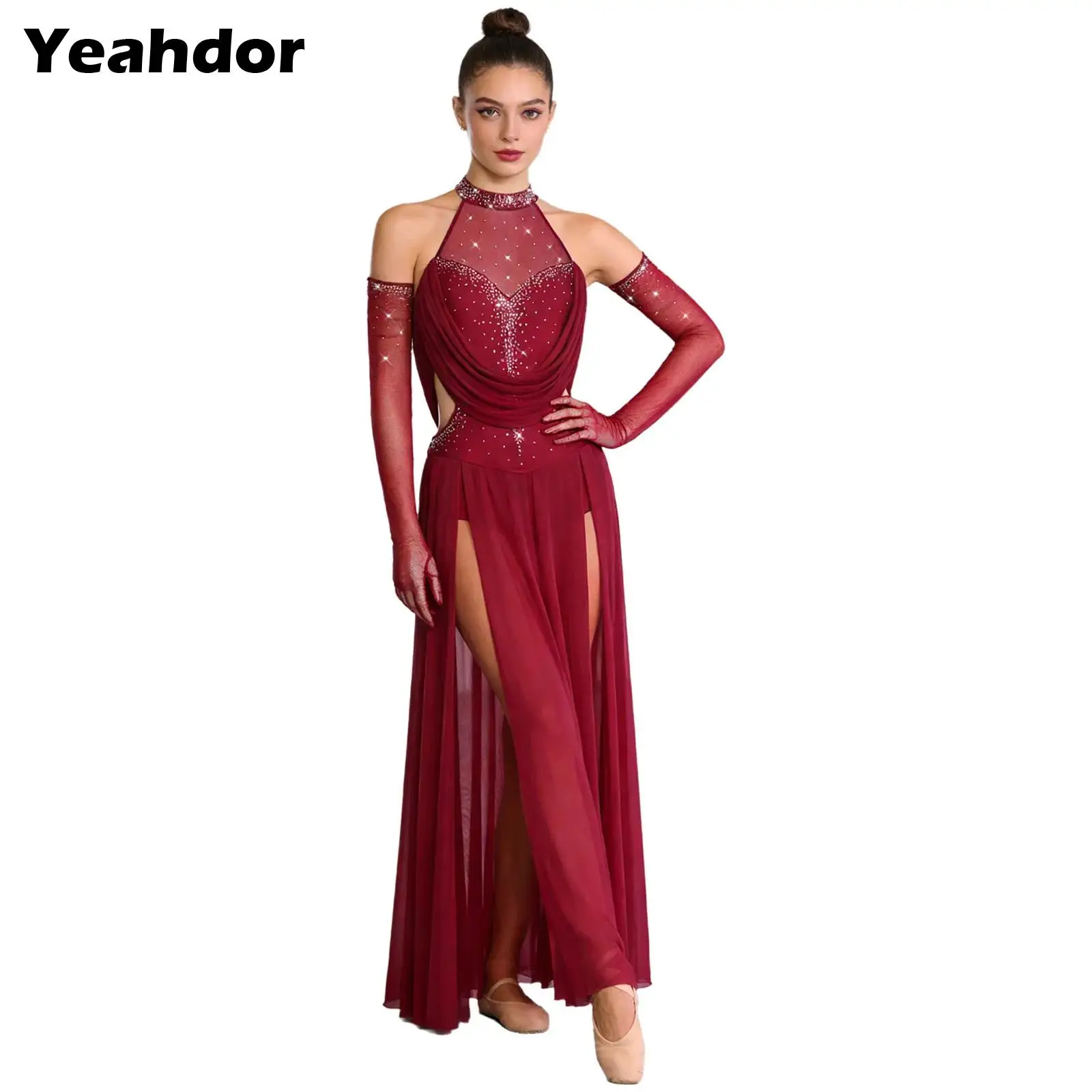 women-sleeveless-lyrical-dance-dress-outfit-halter-sleeveless-rhinestones-maxi-dress-with-briefs-gloves-dancewear-set