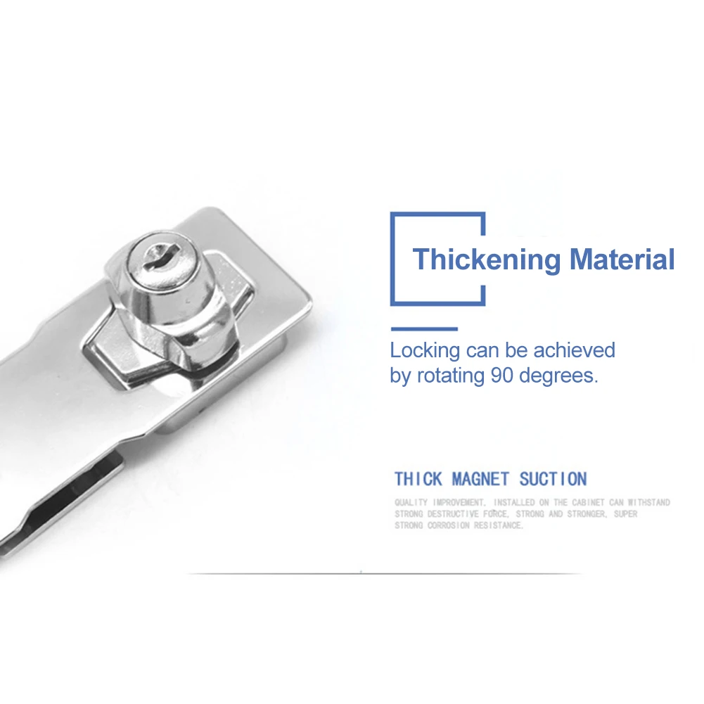 Punch-Free Stainless Steel Drawer Lock with Key Anti-Theft Door Bolt Locks