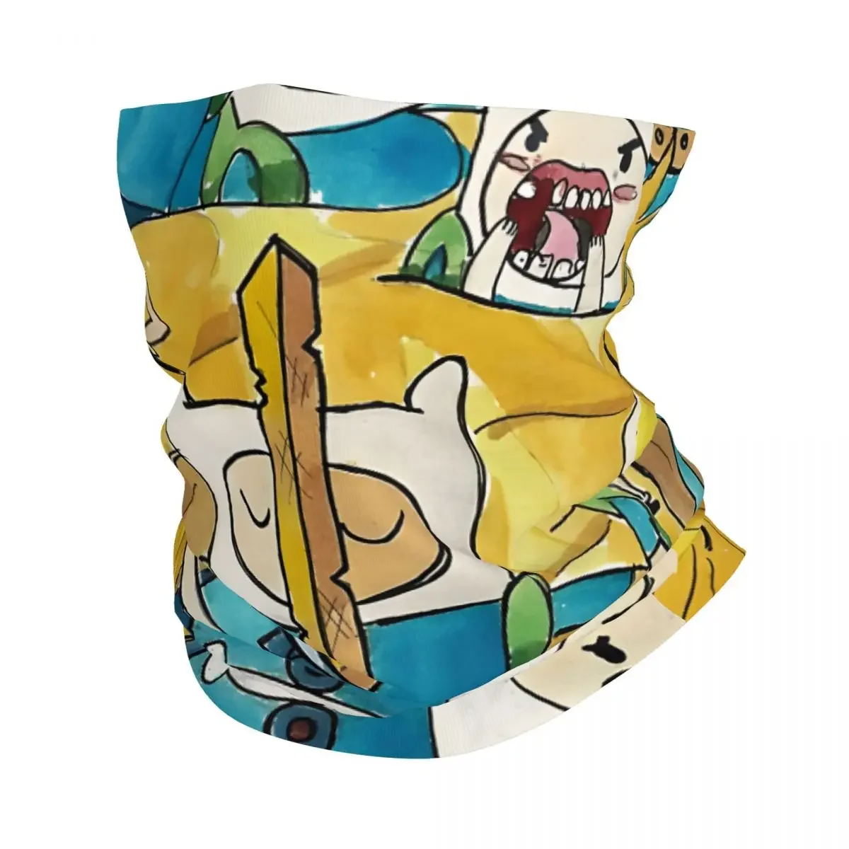 Handsome A-Adventure Time Bandana Neck Gaiter Printed Motor Motocross Face Scarf Running Unisex Adult Windproof