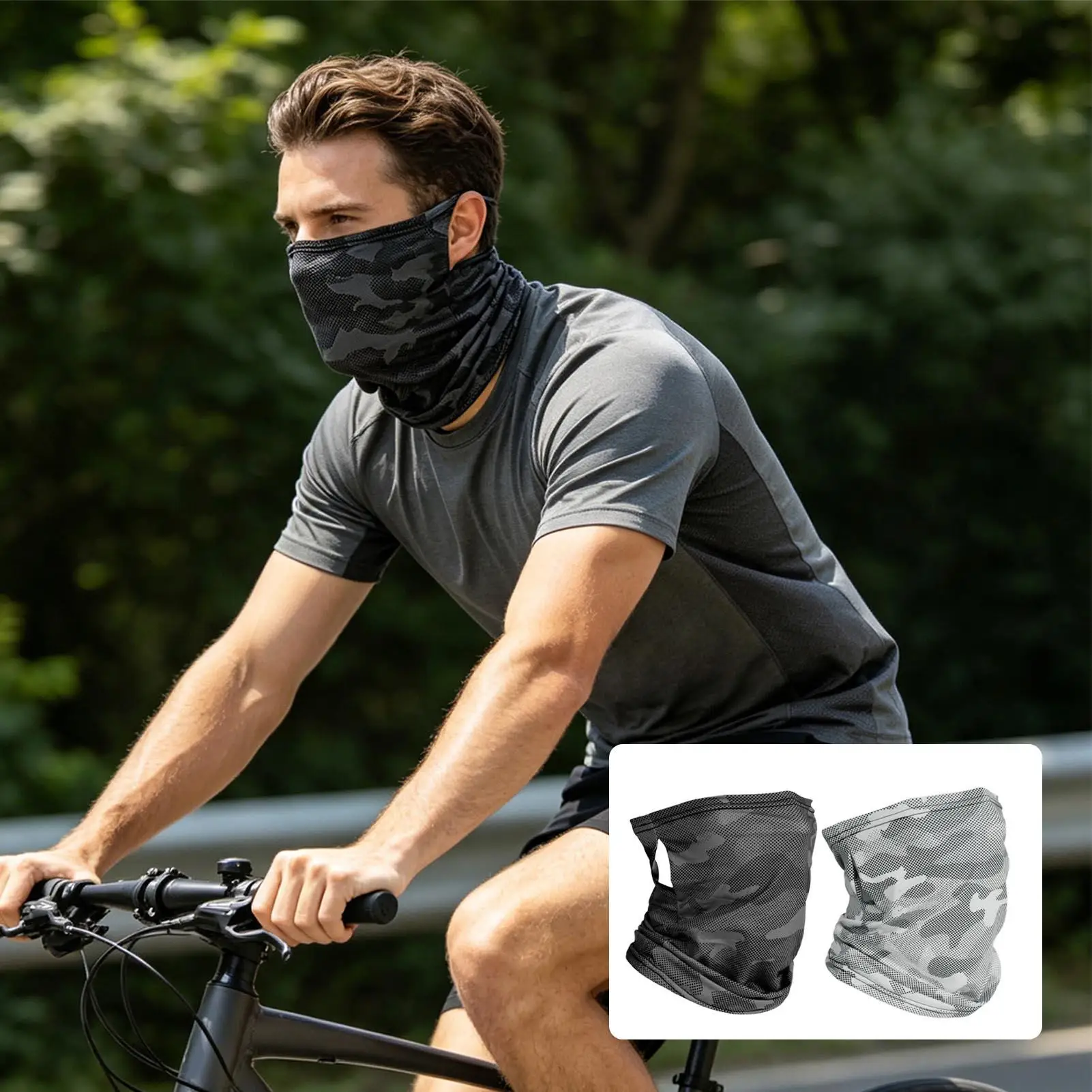 Sun Masque Breathable Cooling Sensation Face Cover Anti-UV Sun Protection Face Cover for Outdoor Men Cycling Hiking Climbing