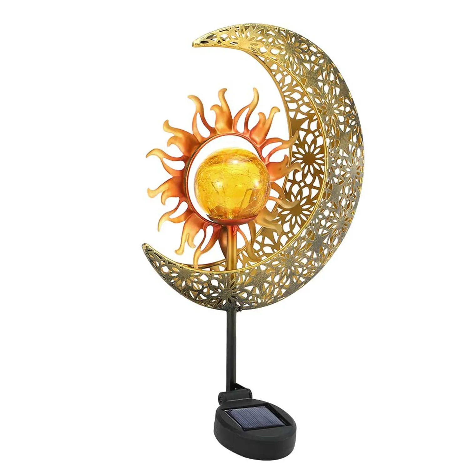 Solar Moon And Sun Ground Inserted Lamp Patio Household Lawn Light