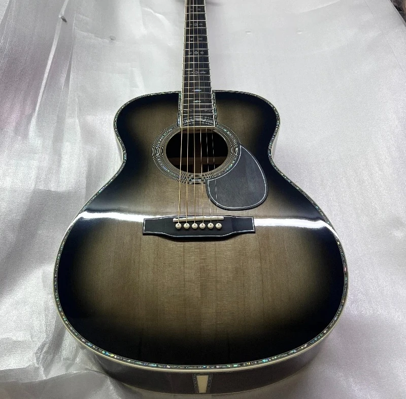 Hot sale OM45 Series  Acoustic Guitar Red Cedar Body Solid Top Profile Full Abalone Shell Inlaid