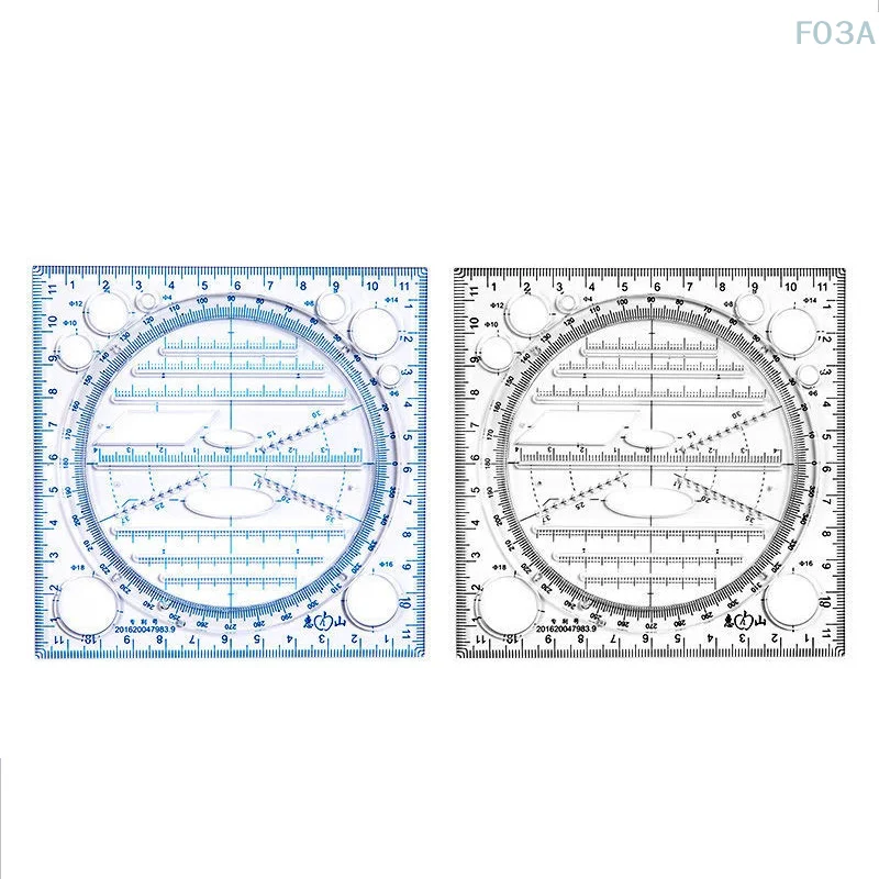 

Multifunction Rotatable Drawing Template Art Design Construction Architect Stereo Geometry Circle Drafting Measuring Scale Ruler