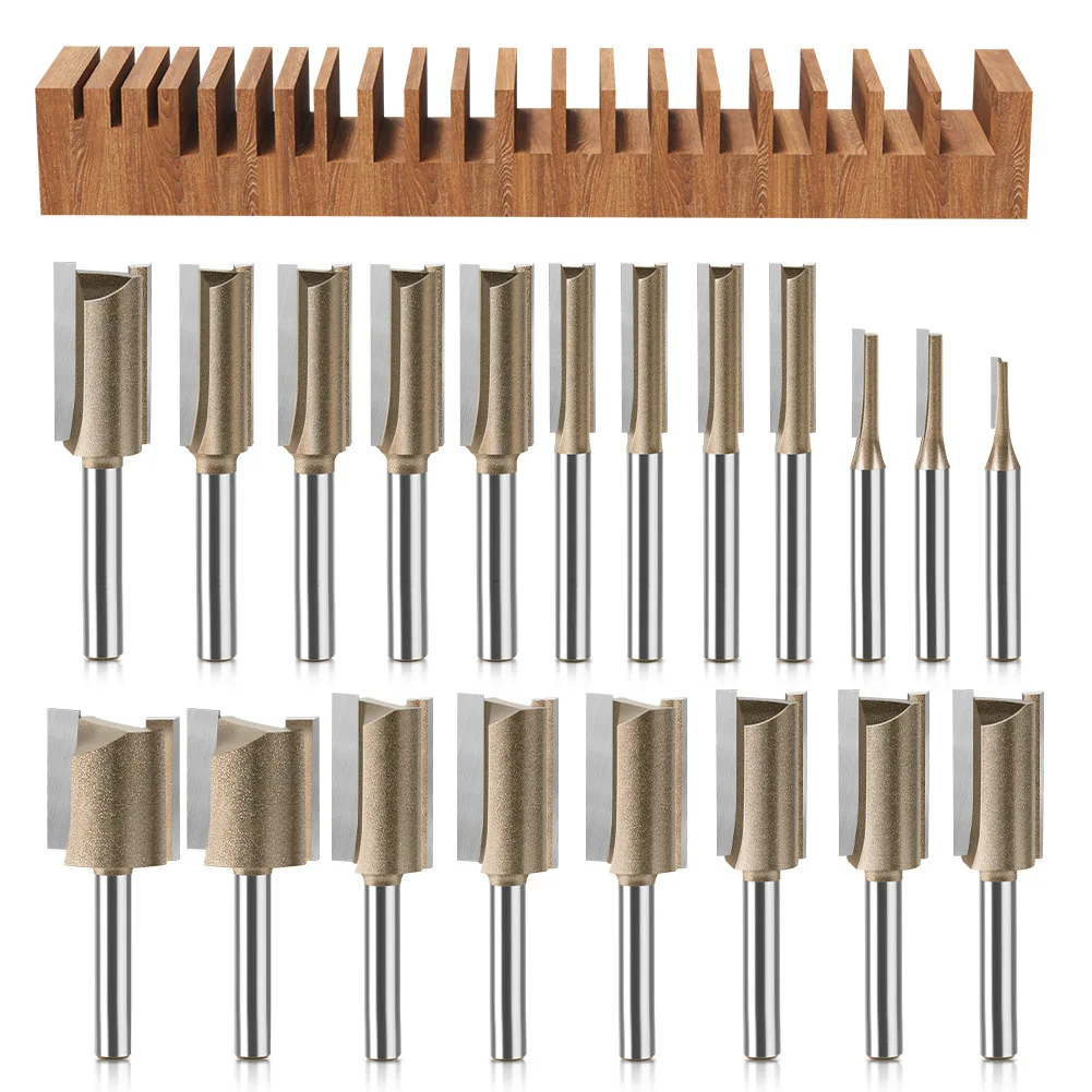 

10 Pieces/20 Pieces Set 1/4 Inch Handle Professional Grade Double-edged Woodworking Flat Groove Milling Cutter