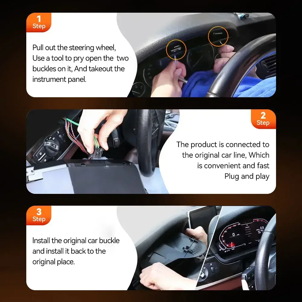 Navihua 12.3 بوصة عرض السيارة الرقمية العنقودية LCD لوحة القيادة نظام لينكس لسيارات BMW 3 Series F30/F31 GT-F34 4 Series F32/F33/F36