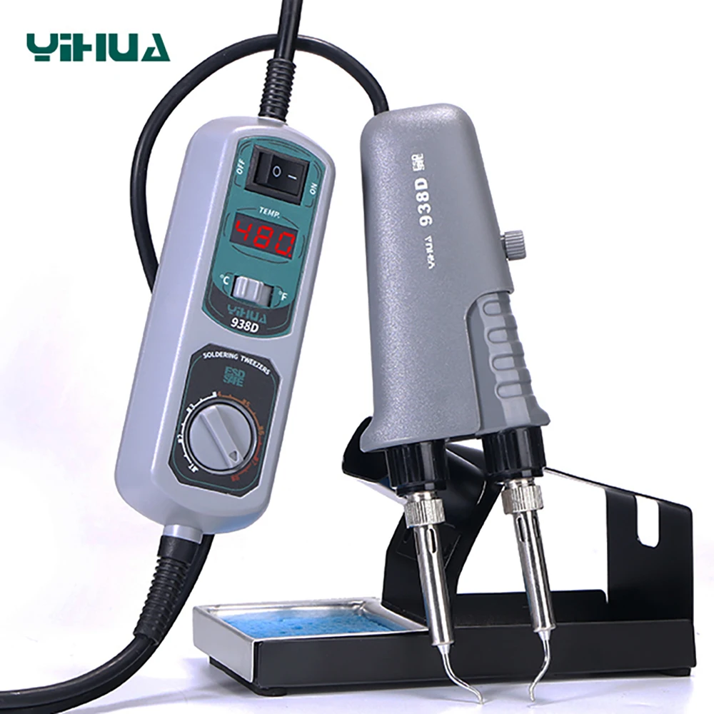 YIHUA 938D Portable Hot Tweezers Mini Soldering Station Hot Tweezer for BGA SMD Repairing 110V/220V EU/US/GB/AU PLUG