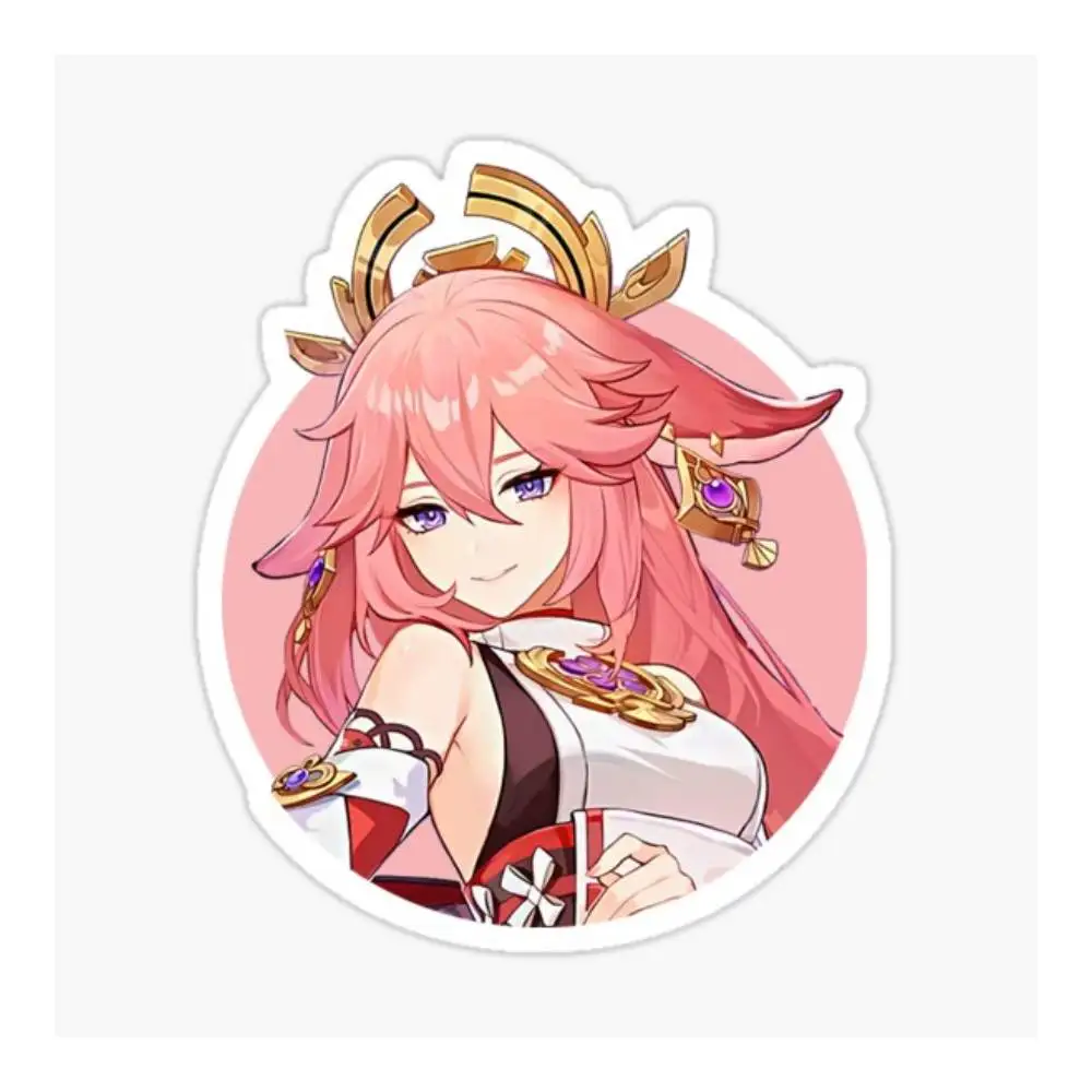 Yae Miko Genshin Impact Sticker Car Window Bumpers Die-cut Vinyl Stickers Decorative Accessories