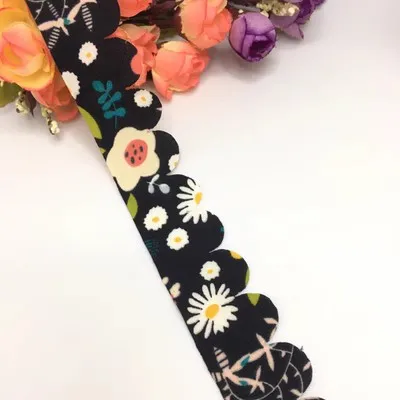 3*95cM Flower Print Chiffon Ribbon for Wedding Invitation Bouquets Handmade Party Gift Wrapping 5 Pieces 2023051901