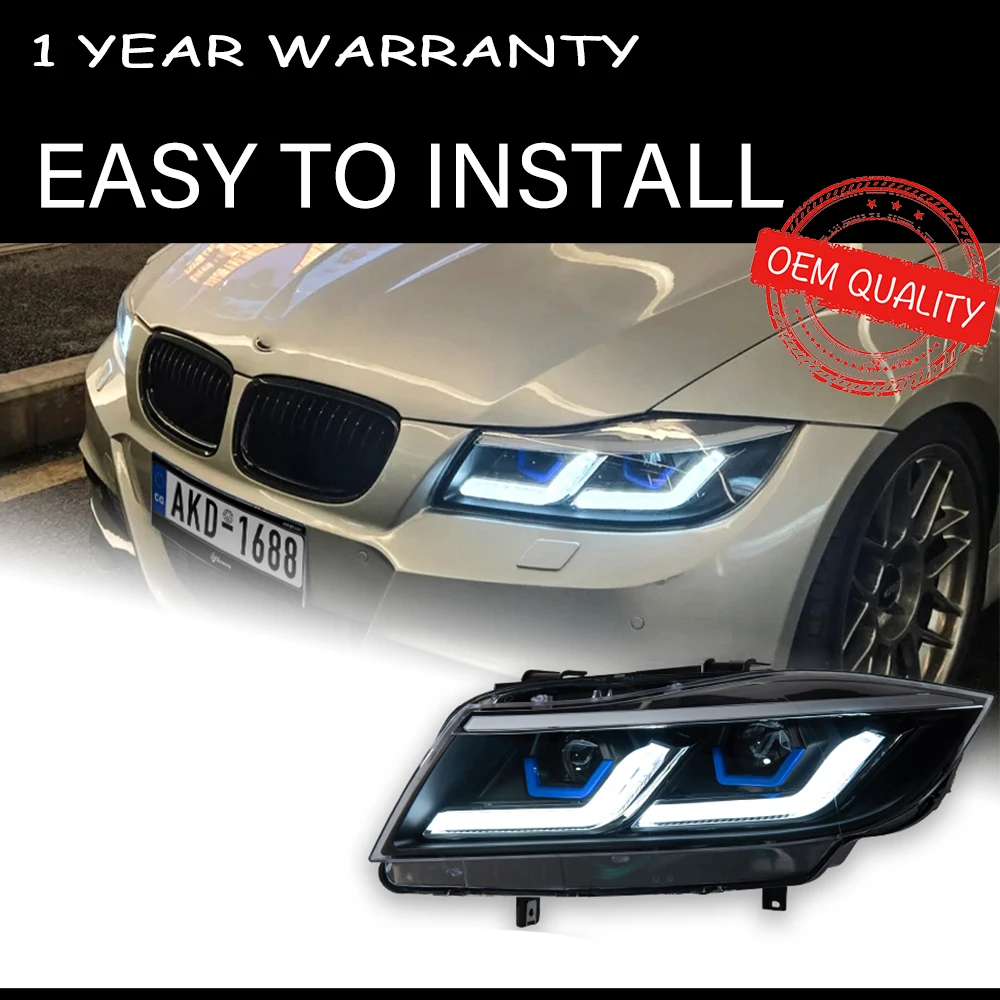 Headlight For BMW E90 2005-2012 Car автомобильные товары LED DRL Hella 5 Xenon Lens Hid H7 320i 318i 325i Car Accessories