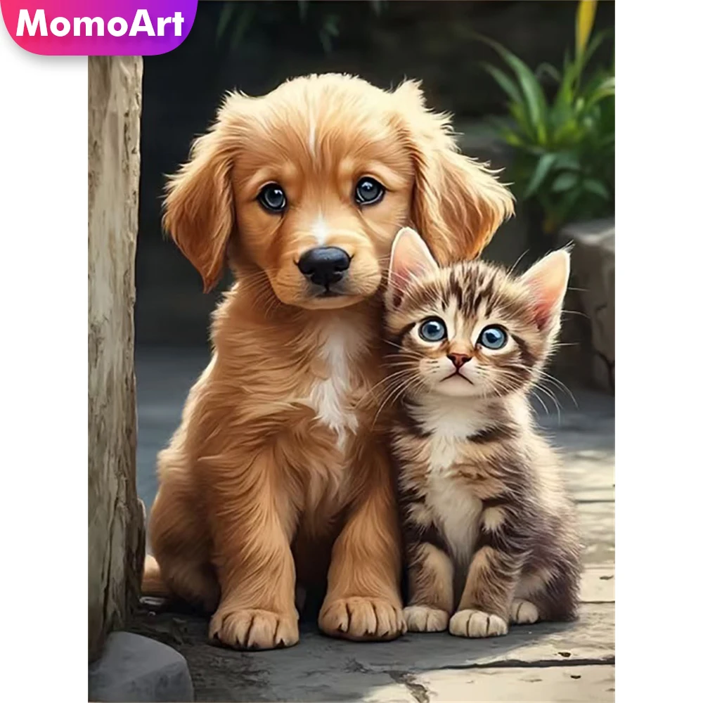 

Momoart Алмазная вышивка собака животное живопись кошка узор для взрослых начинающих Алмазная мозаика DIY дом гостиная художественное ремесло