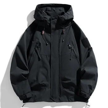 Windbreakers Men Hooded Jacket Zipper Coat Cargo Waterproof Black Bomber Camping Loose Thin Softshell Hooded Hiking Jacket 4 Windbreakers Men Hooded Jacket Zipper Coat Cargo Waterproof Black Bomber Camping Loose Thin Softshell Hooded Hiking Jacket 4