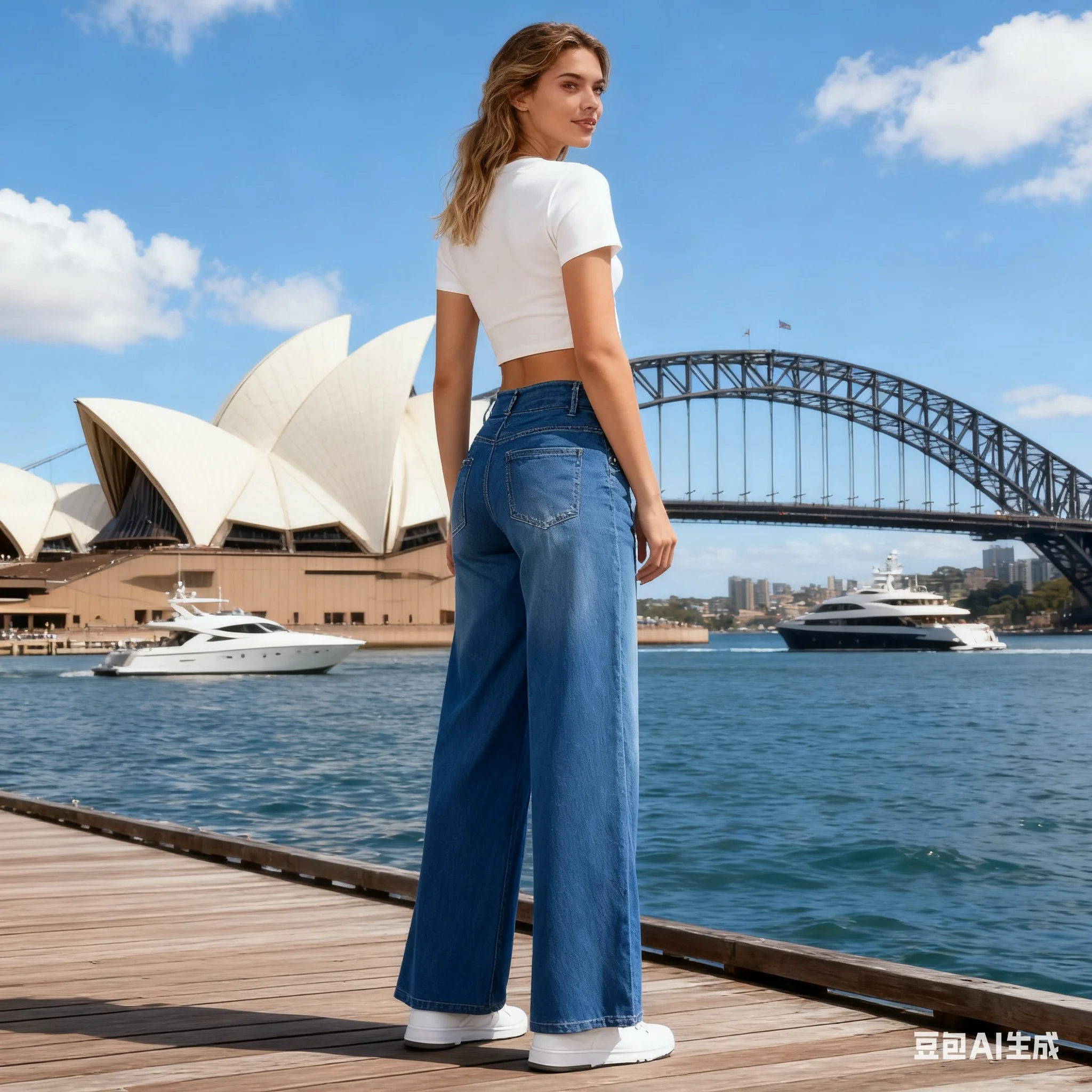 Womens Loose Jeans Denim Pants High Waist Wide Leg Stretch Comfort Tummy Control Side Zipper Fashion Casual Trousers  pants