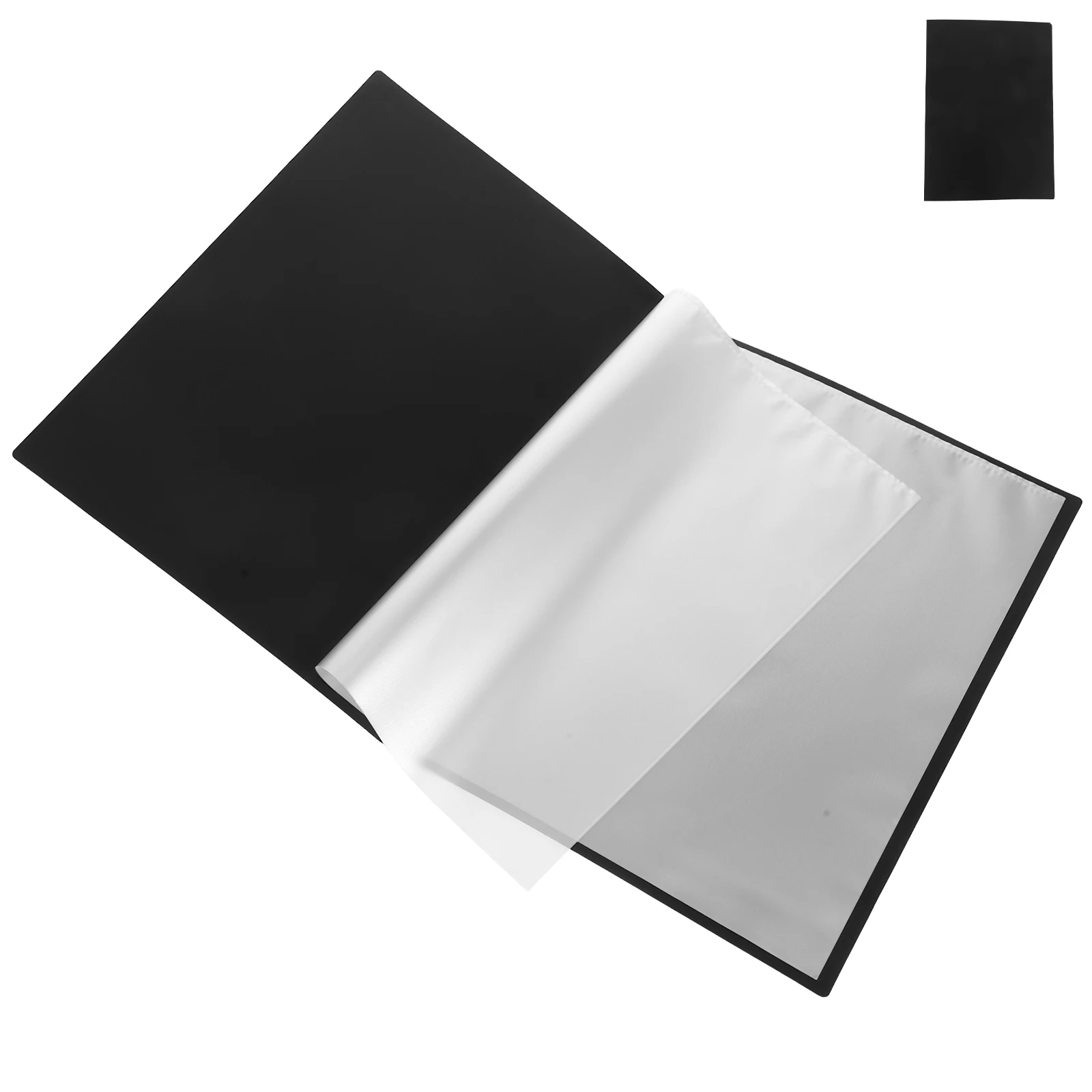 

20 Pockets Plastic Binder Black Hard Cover Clear Sleeve Portfolio For Document Sheet Music Storage Presentation Organizer File