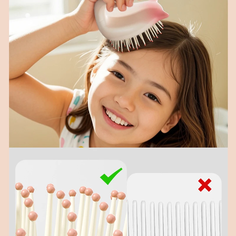 3D воздушная подушка с мультяшным котом, массажная женская кожа головы, специальные длинные волосы, вьющиеся волосы, артефакт, домашняя пушистая расческа, расческа с подушкой безопасности