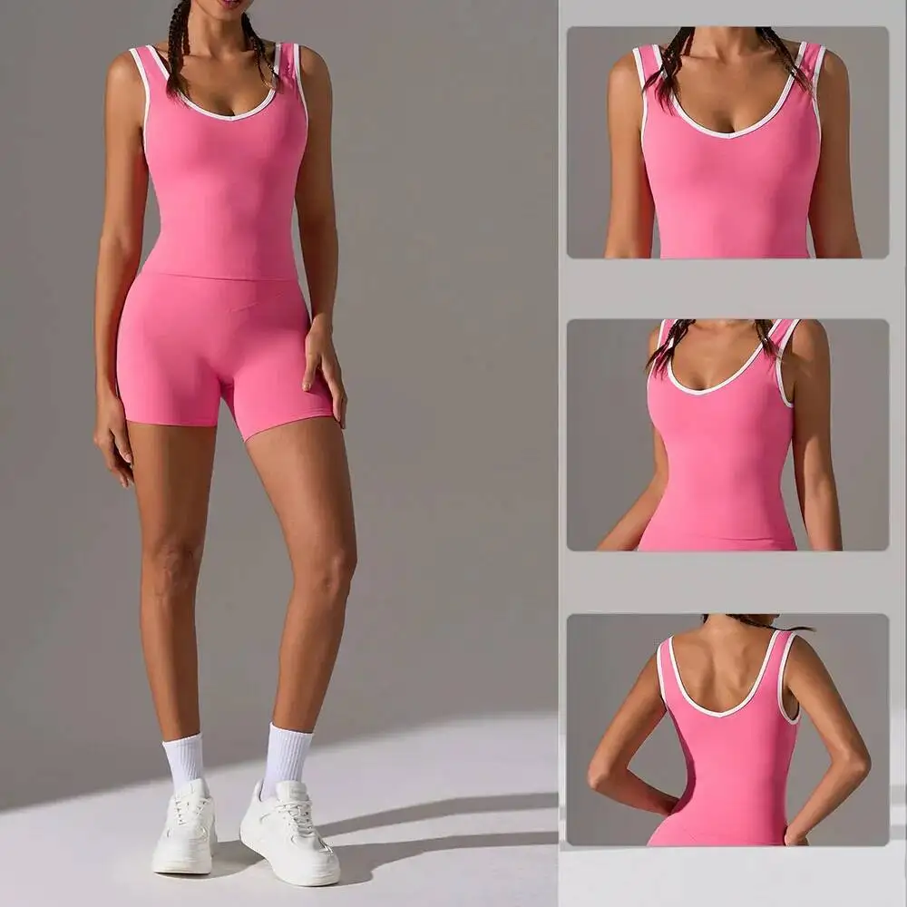 

Sexy V Neck Yoga Crop Top With Built In Bra High Waist Slimming Workout Tank For Women Two Tone Design