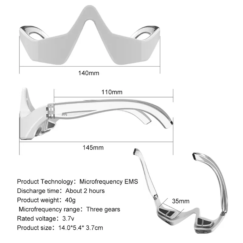 3D Vibration Micro-Current Eye Led Red Light Anti-Aging Wrinkle Remover ABS Material Eye Relax Massager Dark Circle Removal