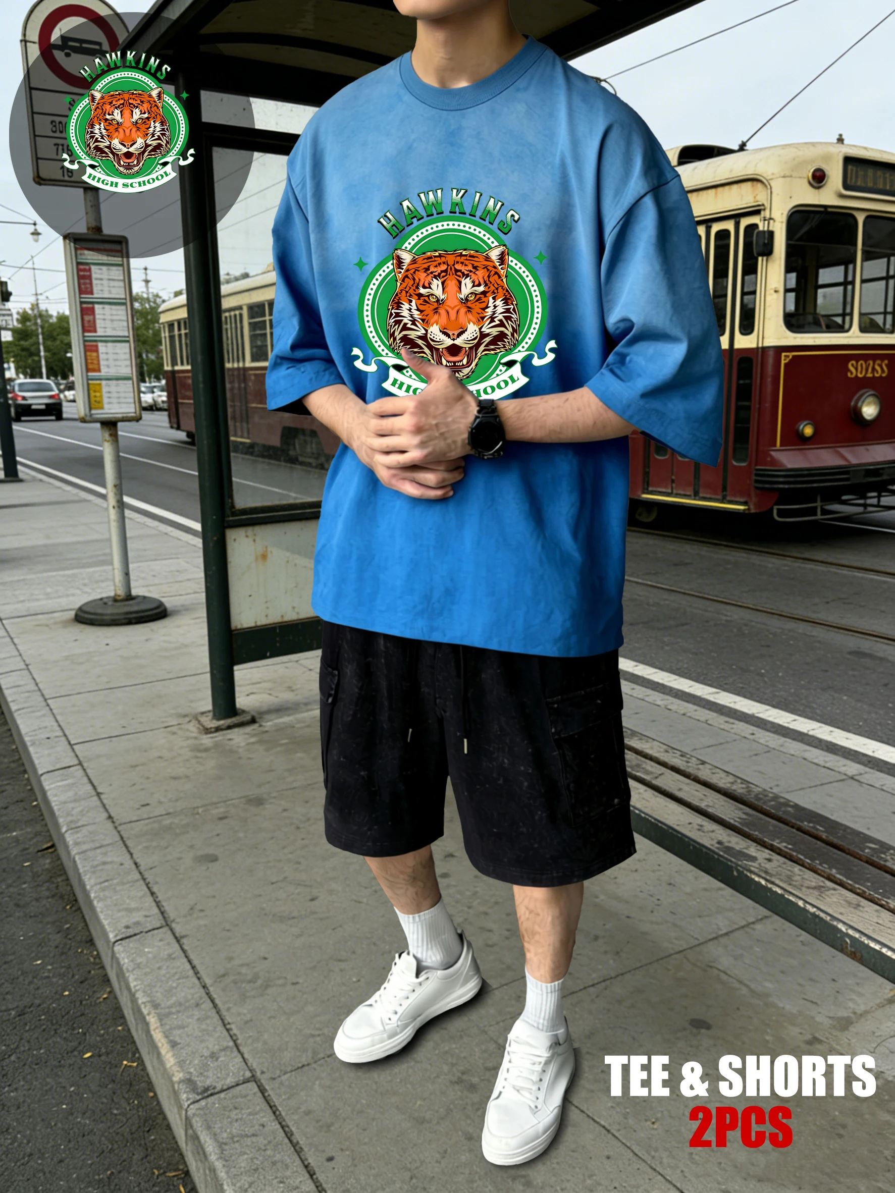 

A Medal Composed Of Tigers Print Tie-Dye Men T-Shirt Summer Casual Sportsuit Cotton O-Neck Short Sleeve Unisex Loose Clothing