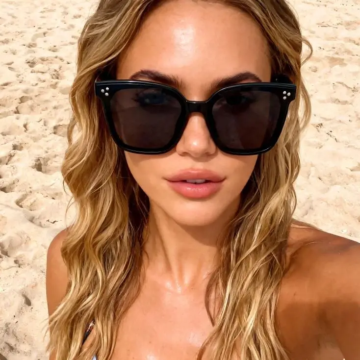 2PCS Korean Version Sunglasses Men Women Fashion Sunglasses Sunscreen Sunglasses Big Face Slimmer Look Anti-Ultraviolet Sunglass