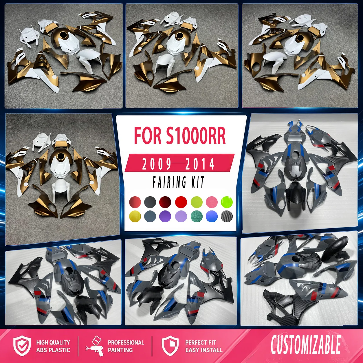 For BMW S1000RR 2009-2014 Hot Style Fairing Kit ABS Injection Motorcycle Accessory Complete Fairings Bodywork Set