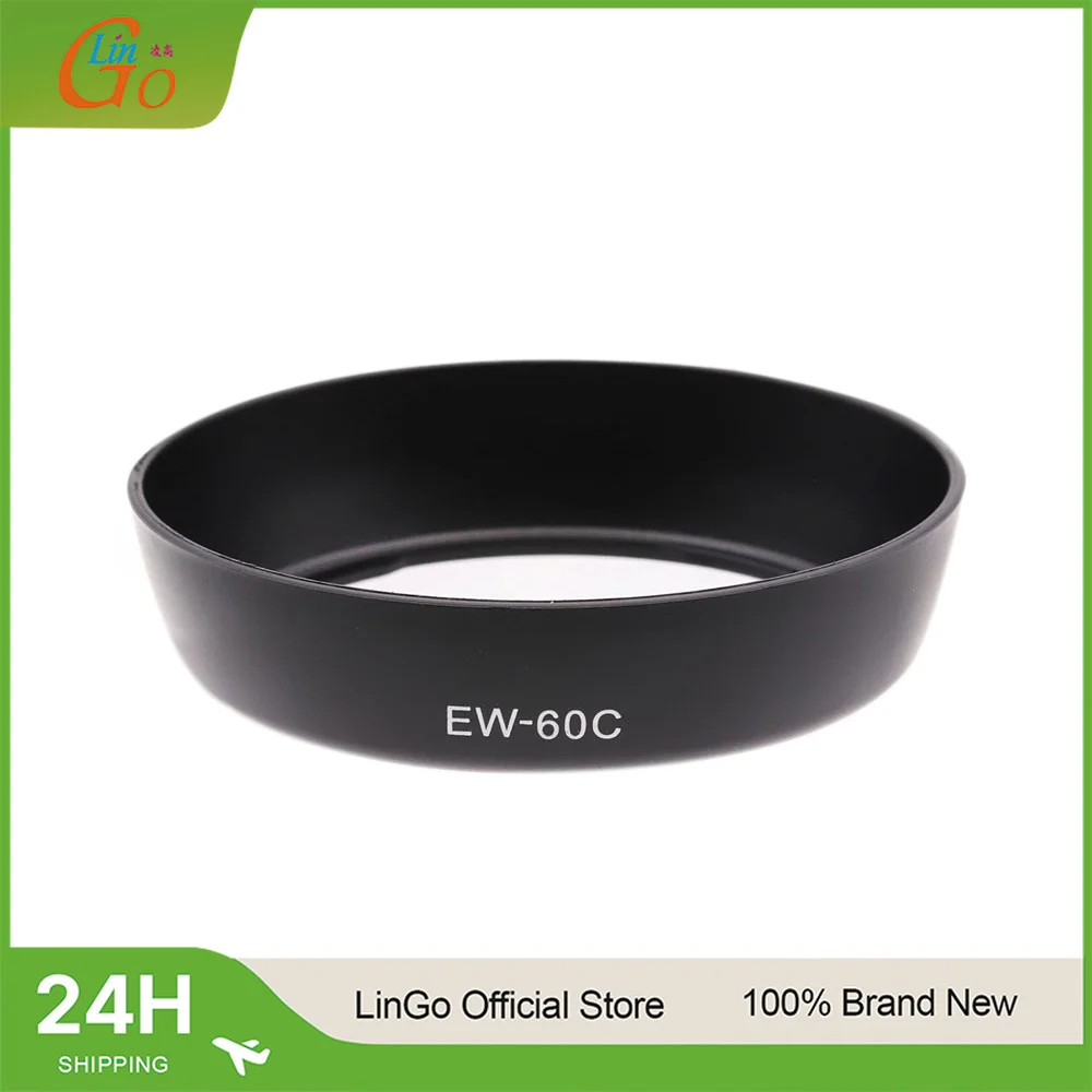 LinGo EW-60C Pare-soleil d'objectif à baïonnette pour objectif Canon EF-S 18-55mm f/3.5-5.6 IS II 58mm en plastique noir