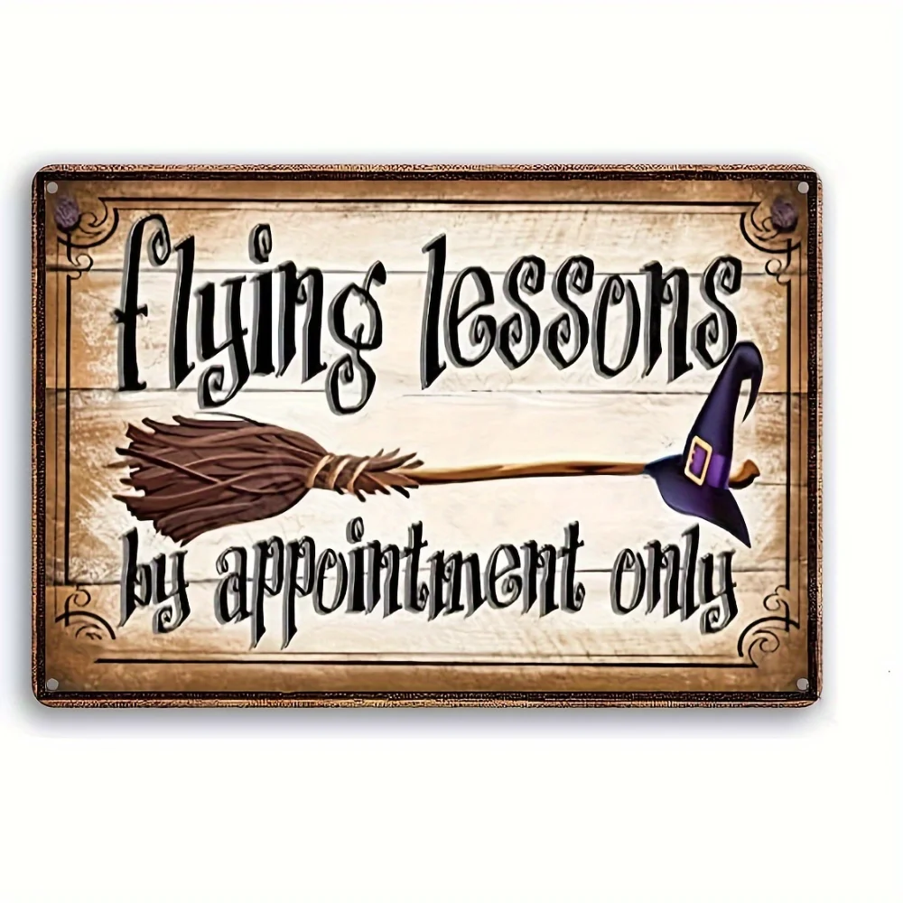 Witchcraft Charm: Vintage Halloween Tin Sign - 