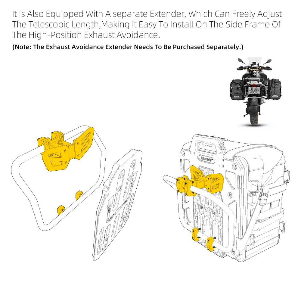 Rhinowalk Side Rack Extender Special For Motorcycle Bag MJX2004 Durable Metal Accessories